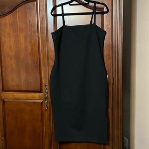 NWT LULU’s black spaghetti strap midi dress Size XL